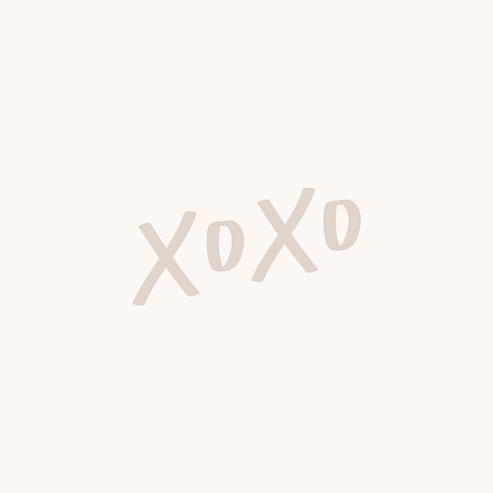 Doodle xoxo text vector in gray font