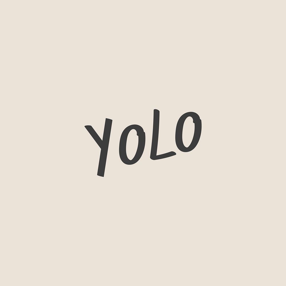 Doodle yolo text in black font
