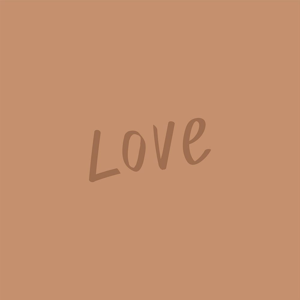 Doodle love file in brown font