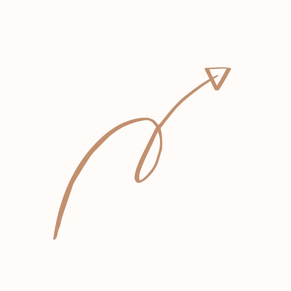 Gold doodle reverse arrow vector