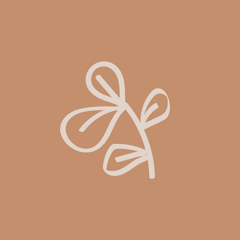 Doodle leaf in gray psd