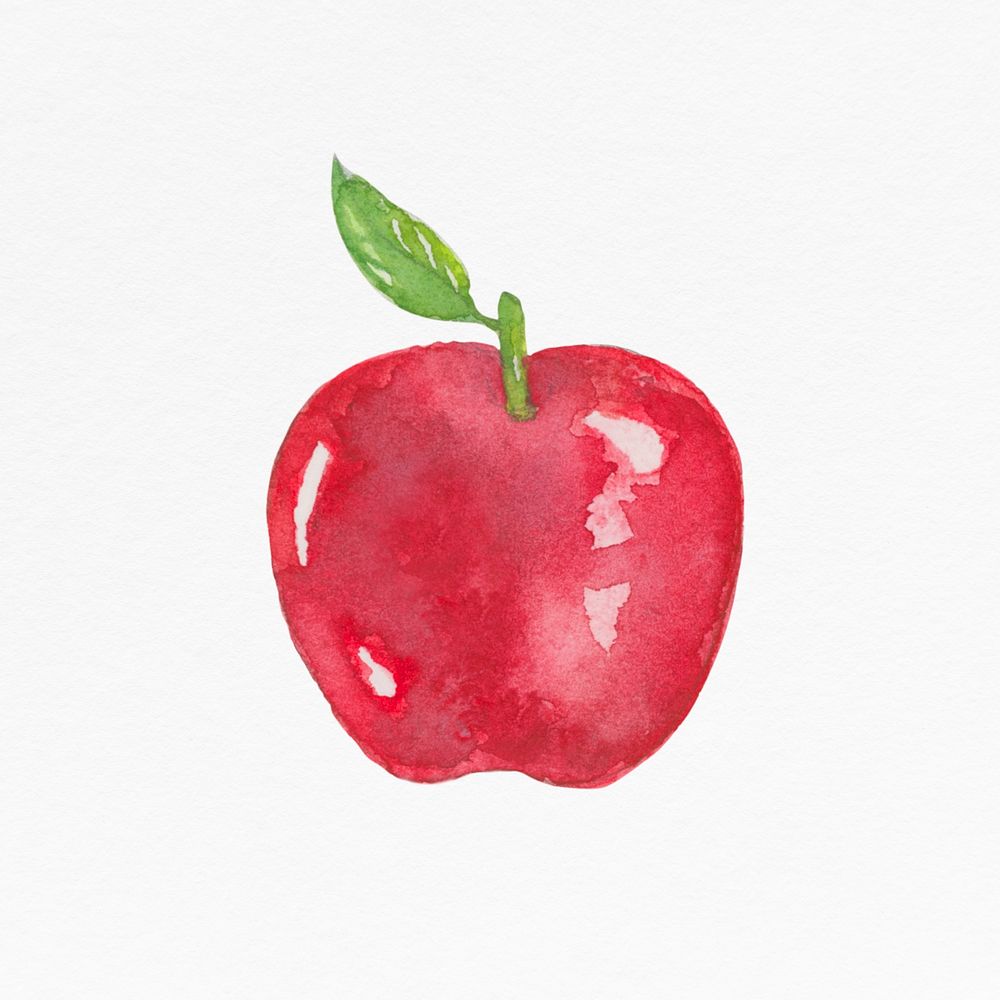 Apple watercolor psd education graphic