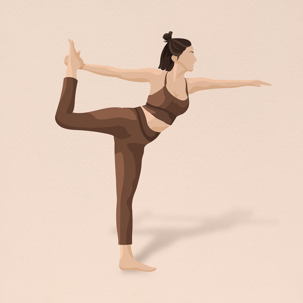 Yoga dancer pose psd minimal illustration