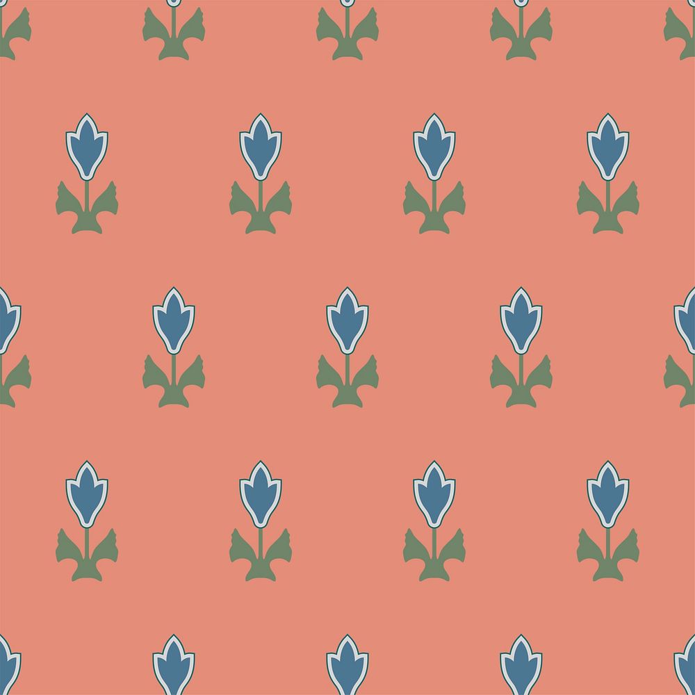 Vintage floral pattern inspired by The Grammar of Ornament 