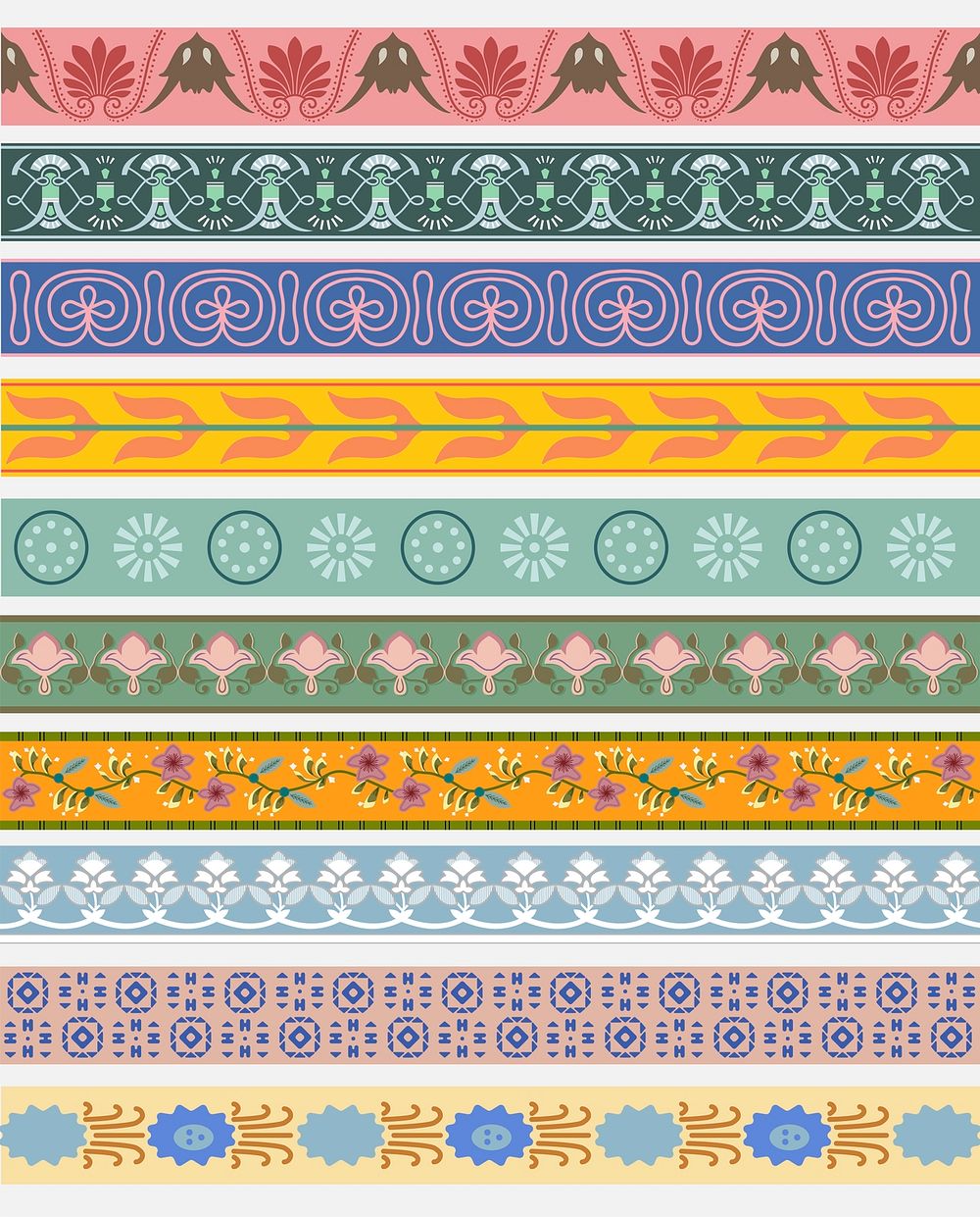 Vintage patterns inspired by The Grammar of Ornament 