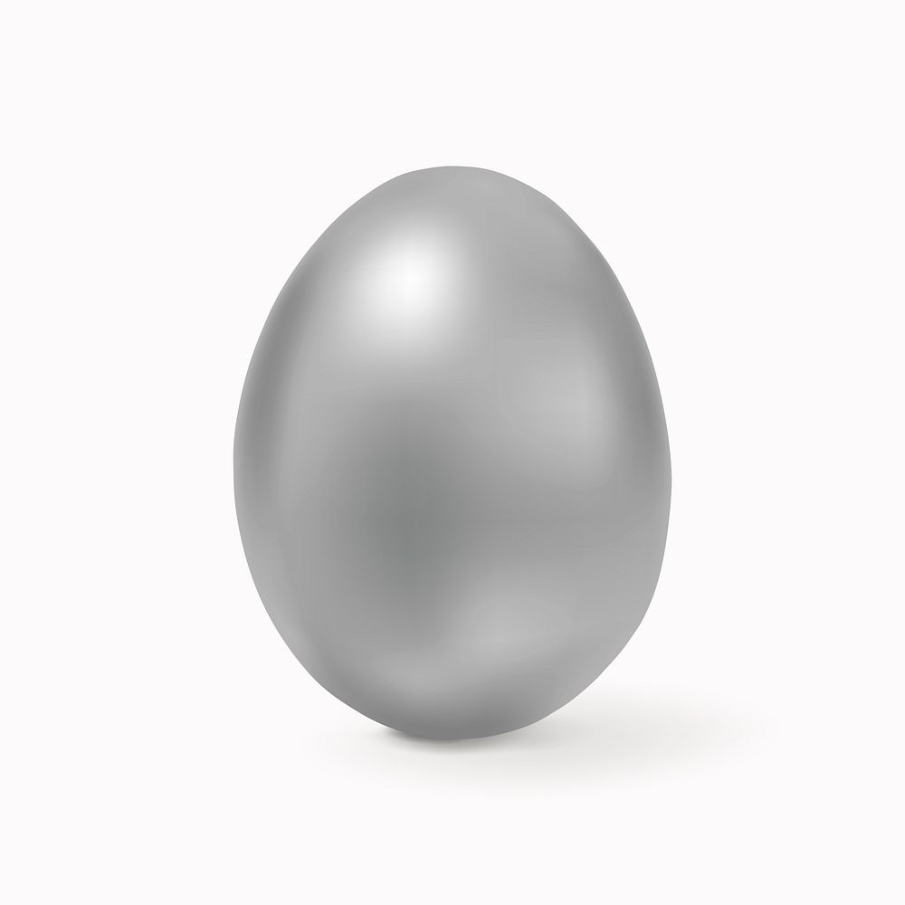 Silver easter egg 3D psd shiny festive celebration