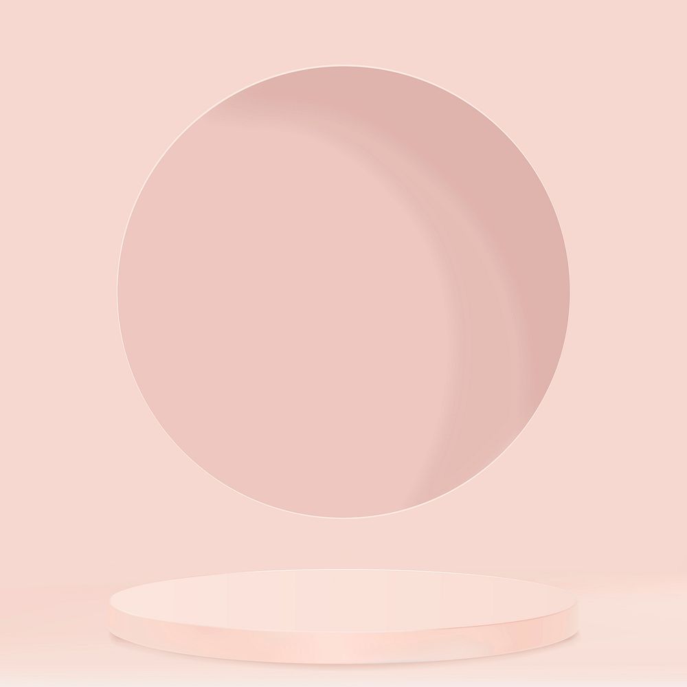 Display podium 3D rendering vector minimal pastel pink product backdrop