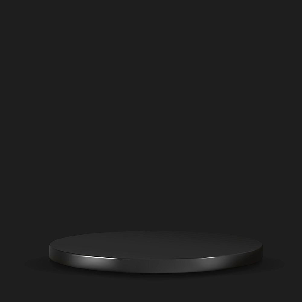 Display podium 3D rendering vector minimal black product backdrop