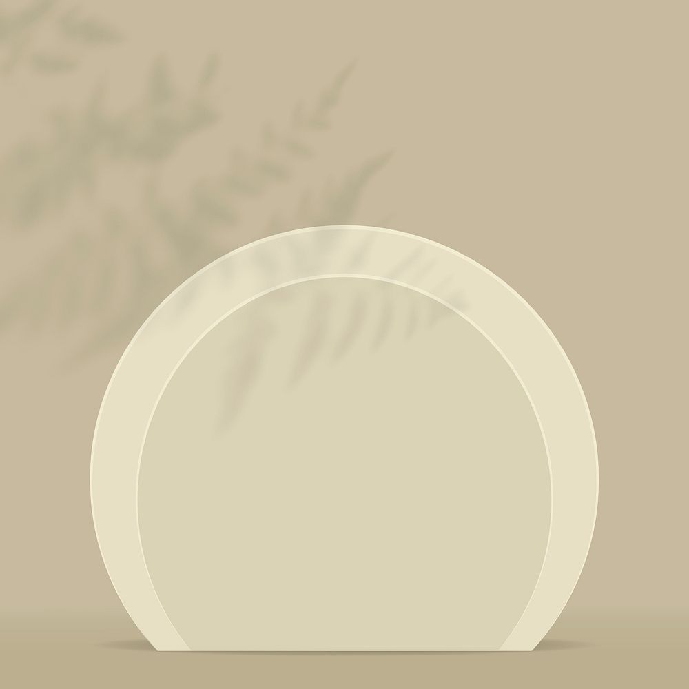 Simple product display psd with leaf shadow on beige background