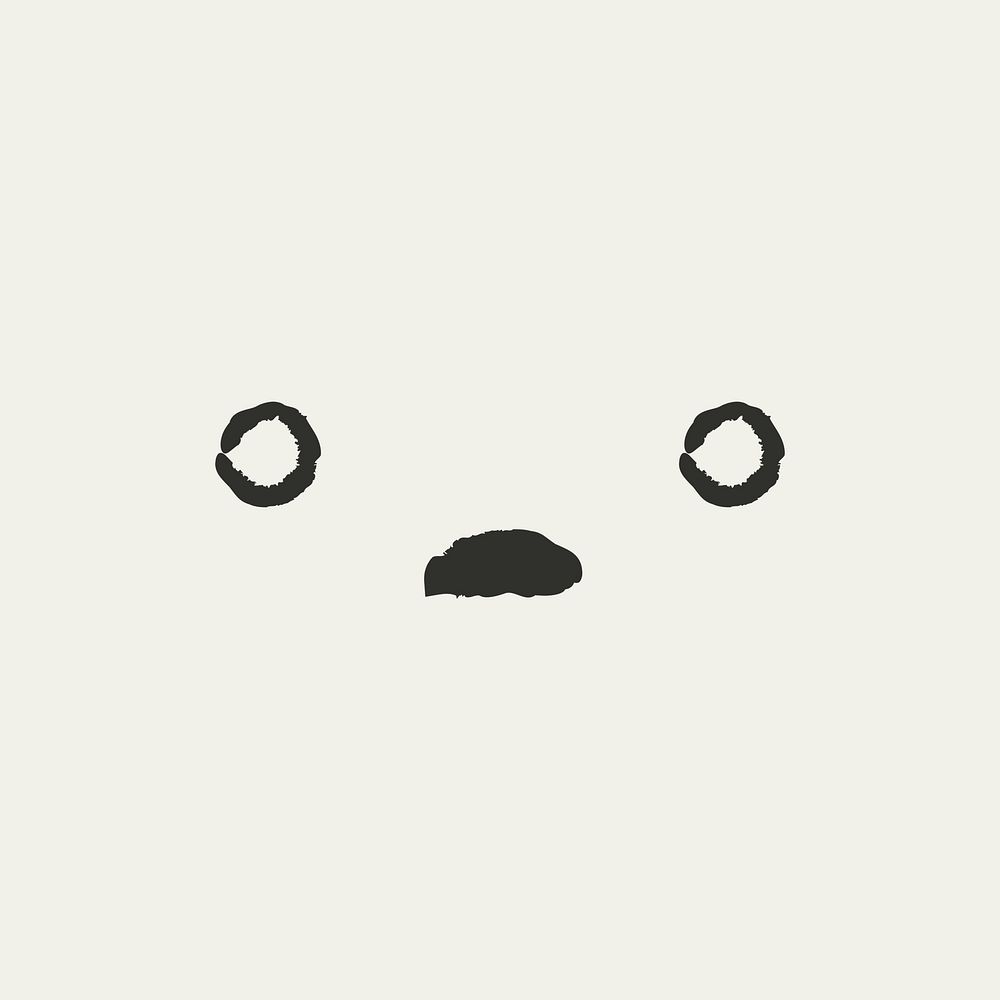 Cute emoticon with astonished face in doodle style