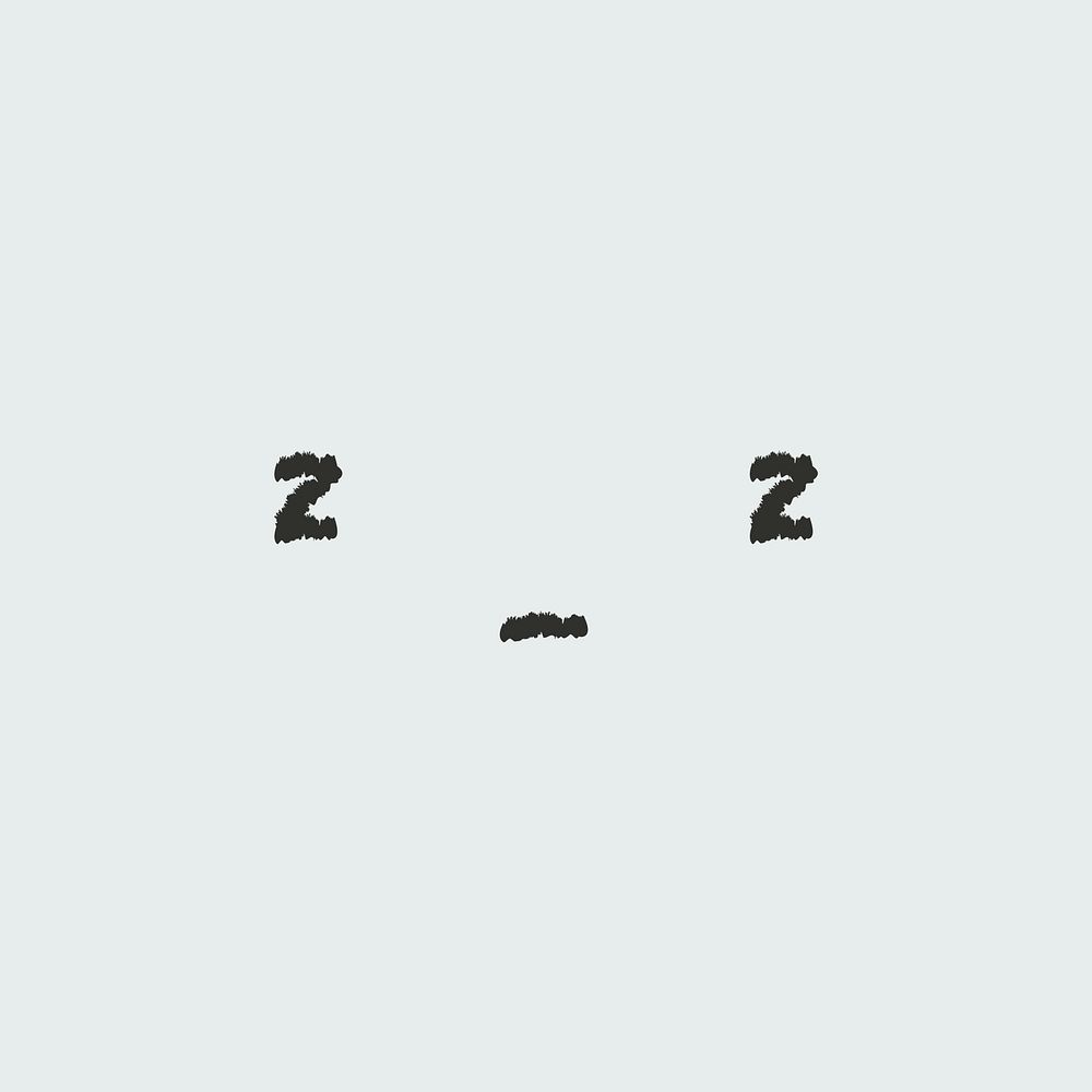 Cute emoticon with sleeping face in doodle style