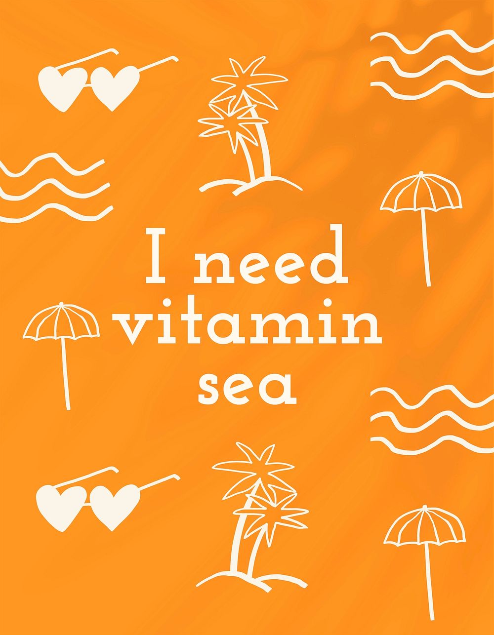 Editable summer doodle flyer template psd with quote