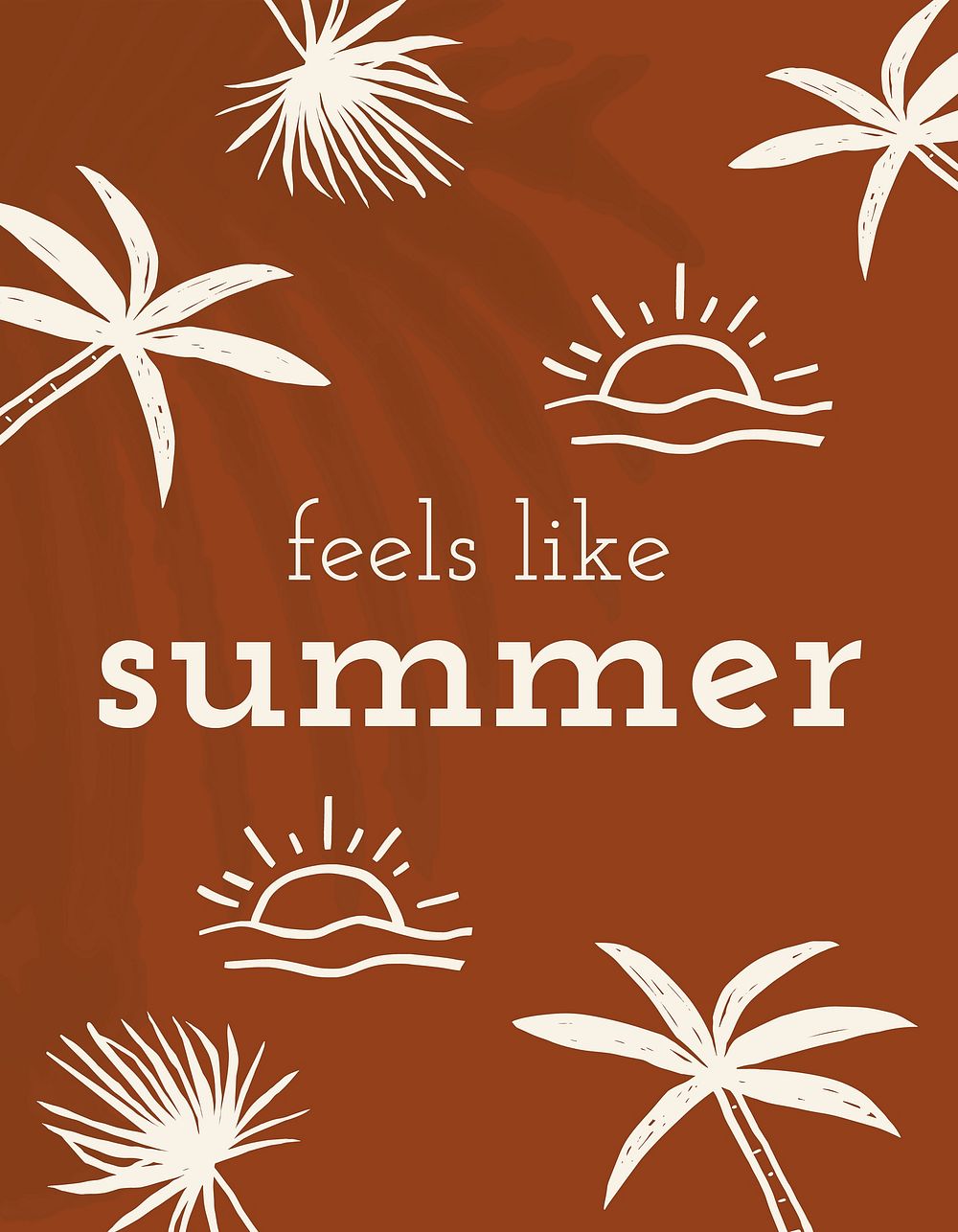Summer doodle template vector feels like summer quote social media banner