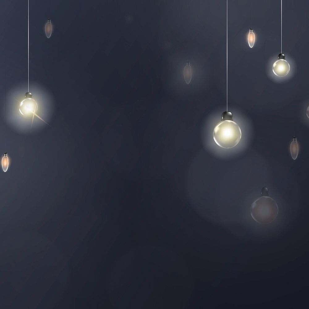 Bokeh background psd in dark blue with glowing string lights