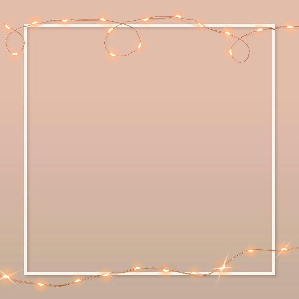Wired lights vector border frame on pink background