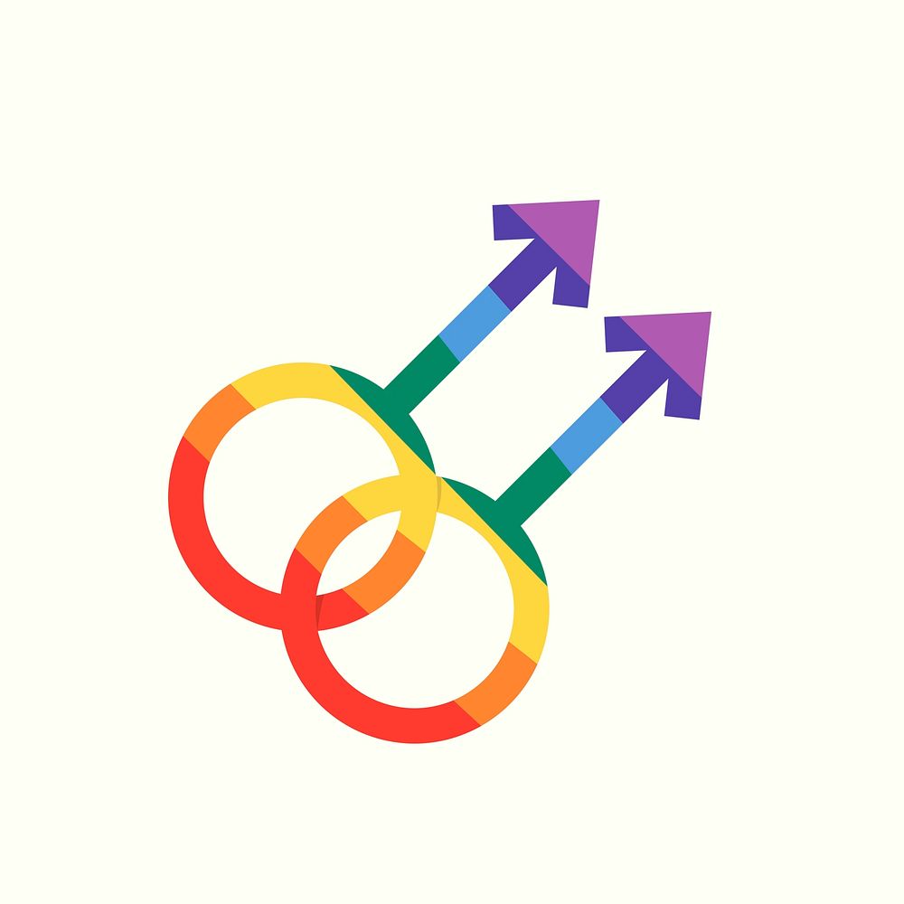 Gay symbol psd icon sticker flat design
