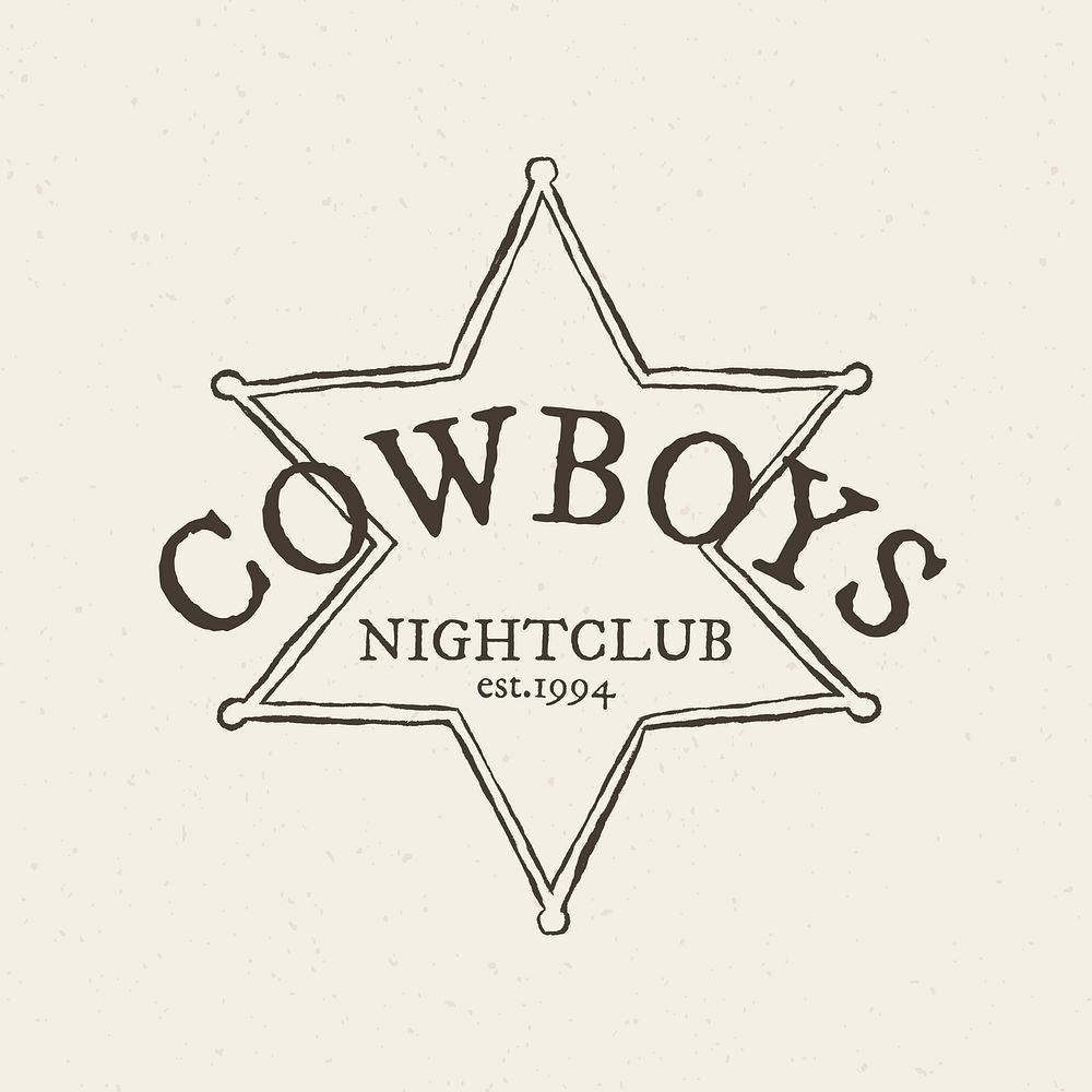 Vintage sheriff badge logo vector illustration in wild west theme