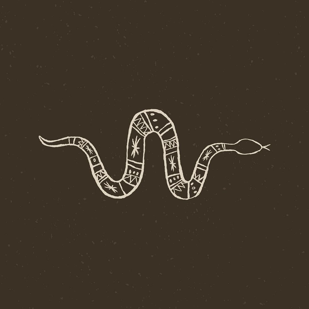 Snake logo psd hand drawn in cowboy theme