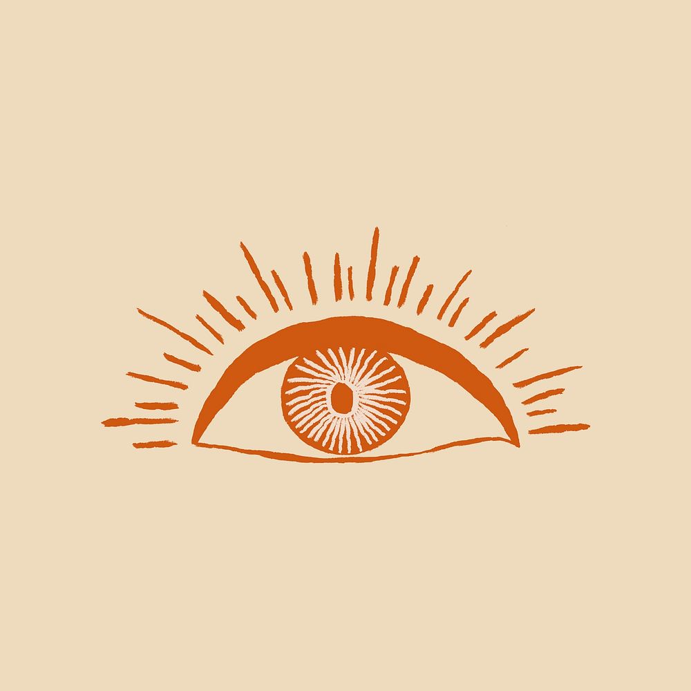 Eye logo vector hand drawn illustration vintage wild west theme