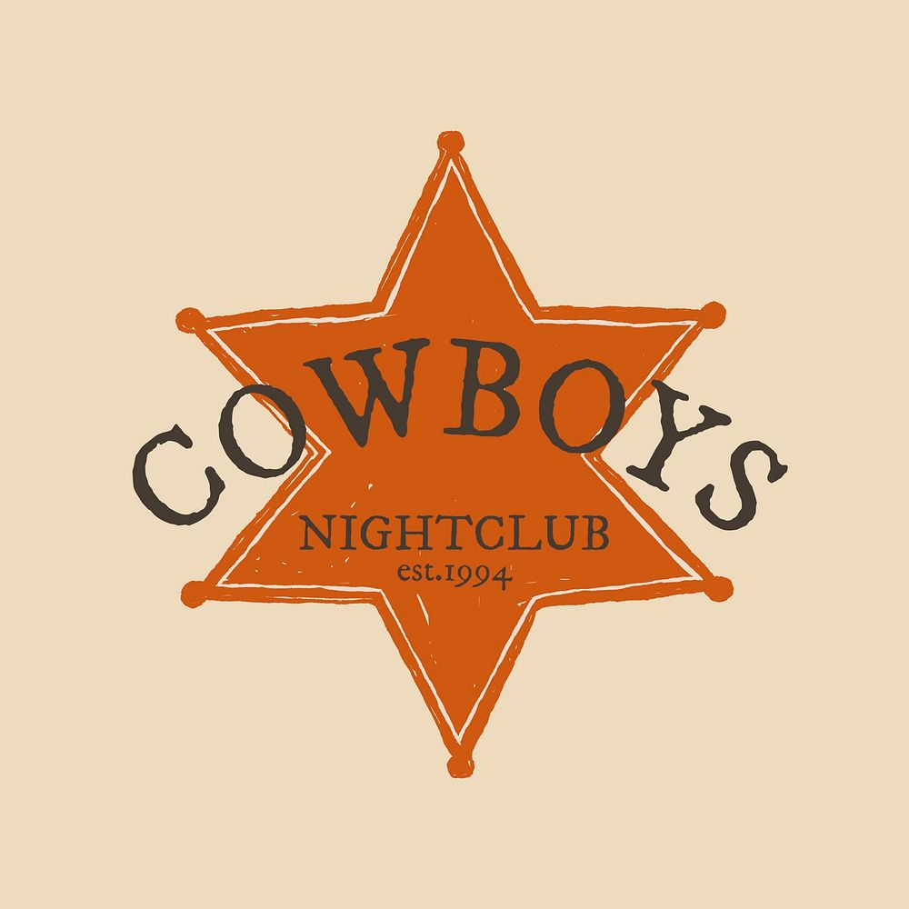Vintage sheriff badge logo vector illustration in wild west theme