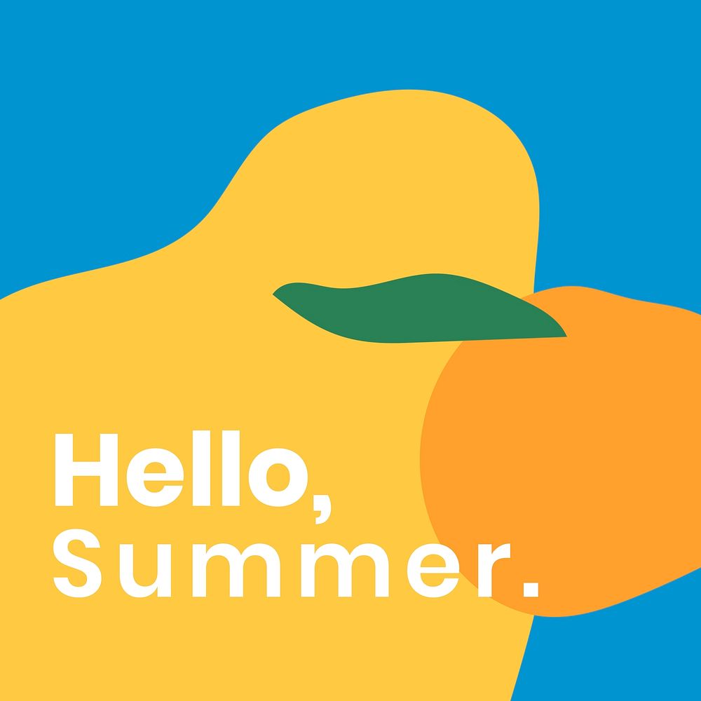 Abstract social media template vector with hello summer text