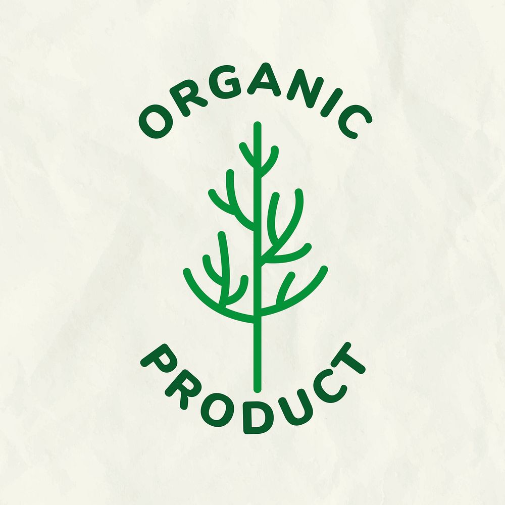 Line art tree eco logo illustration with text