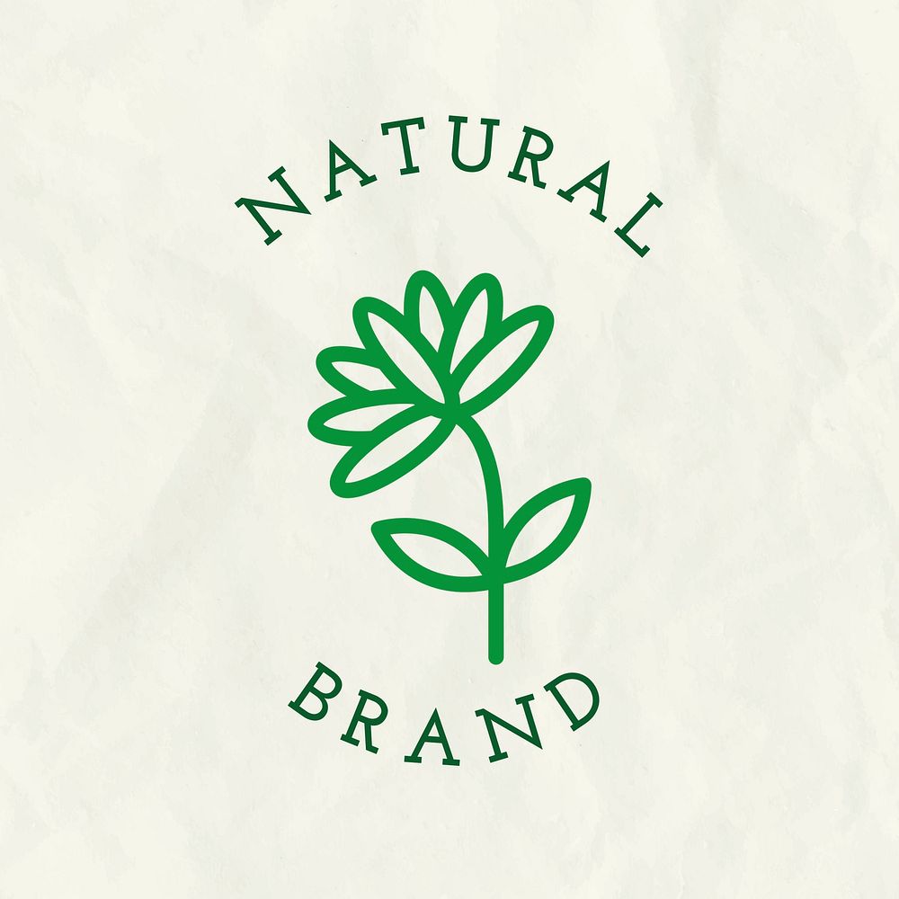 Natural brand line art logo