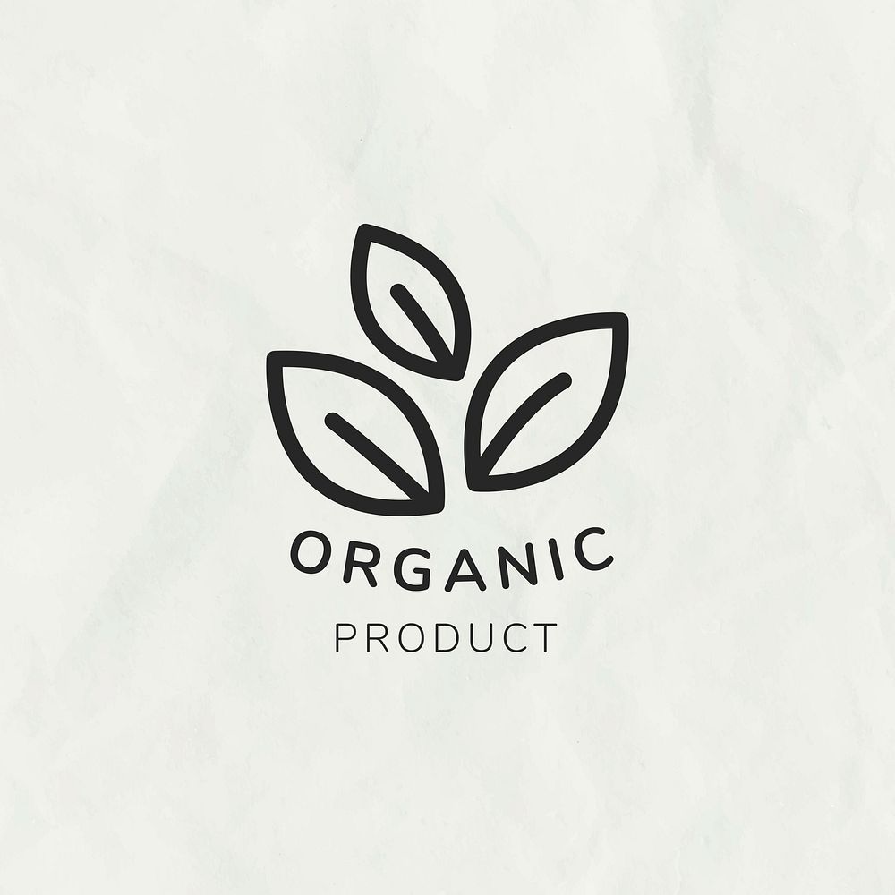 Line leaf logo template vector for branding with text