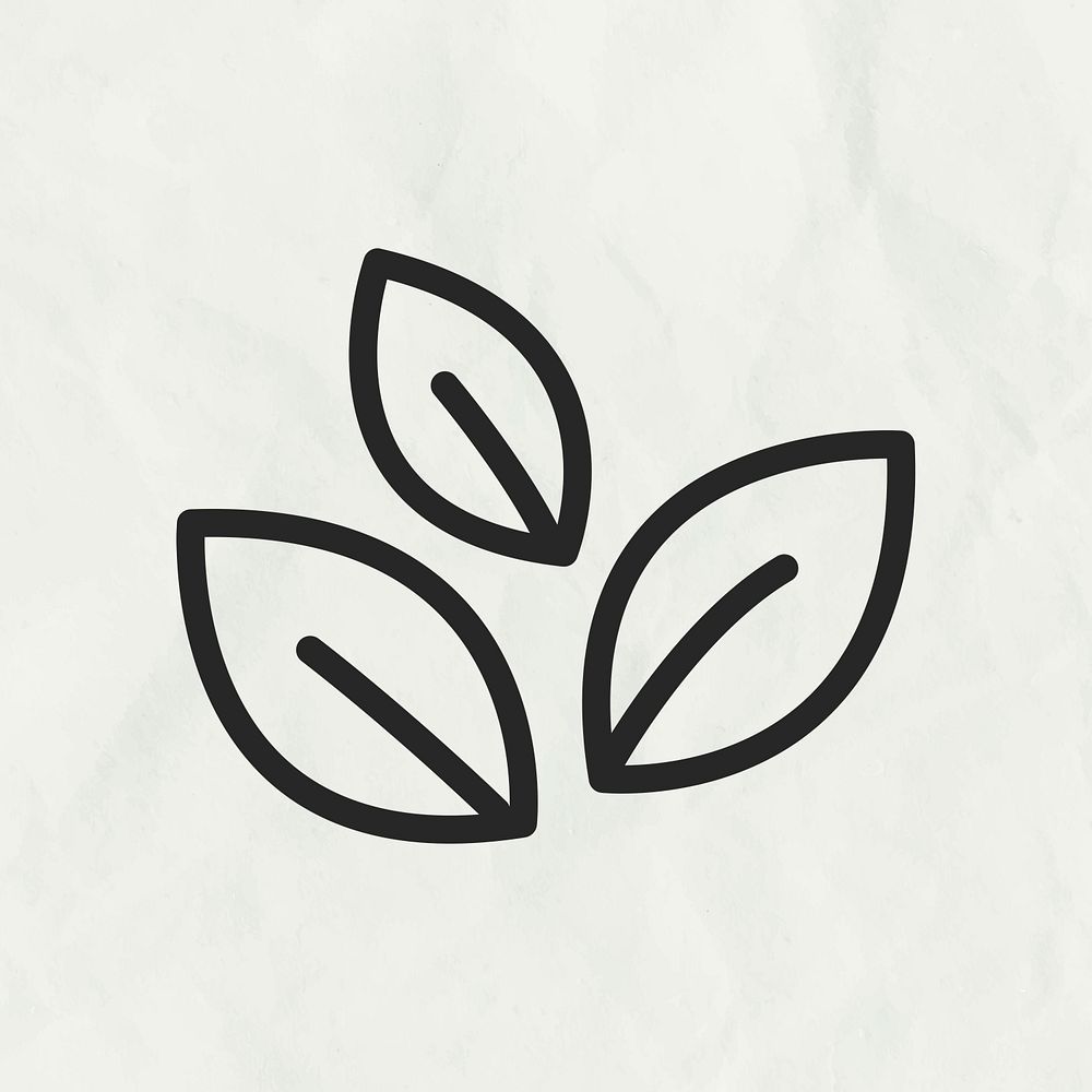 Leaf line icon psd in black tone