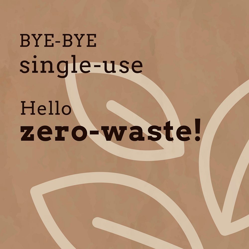 Zero waste social media template vector in earth tone
