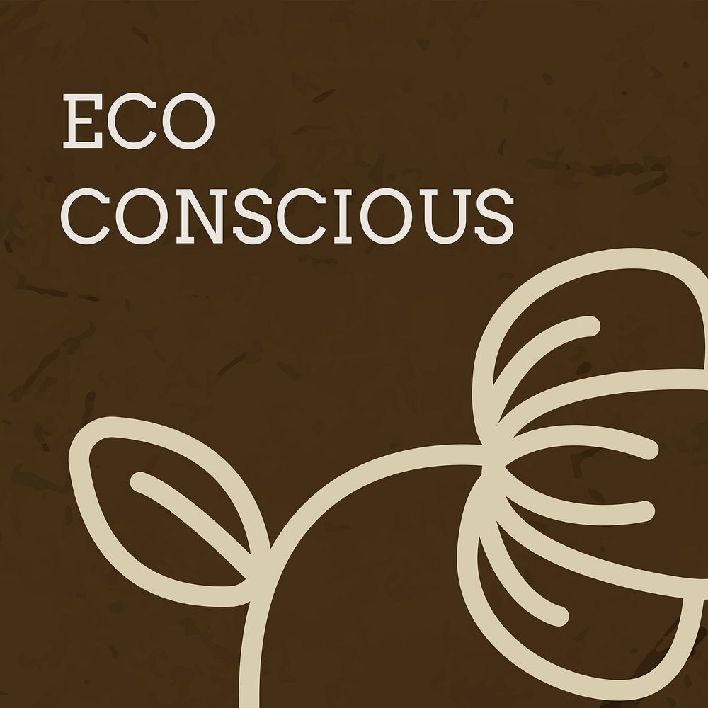Eco conscious social media post line art design