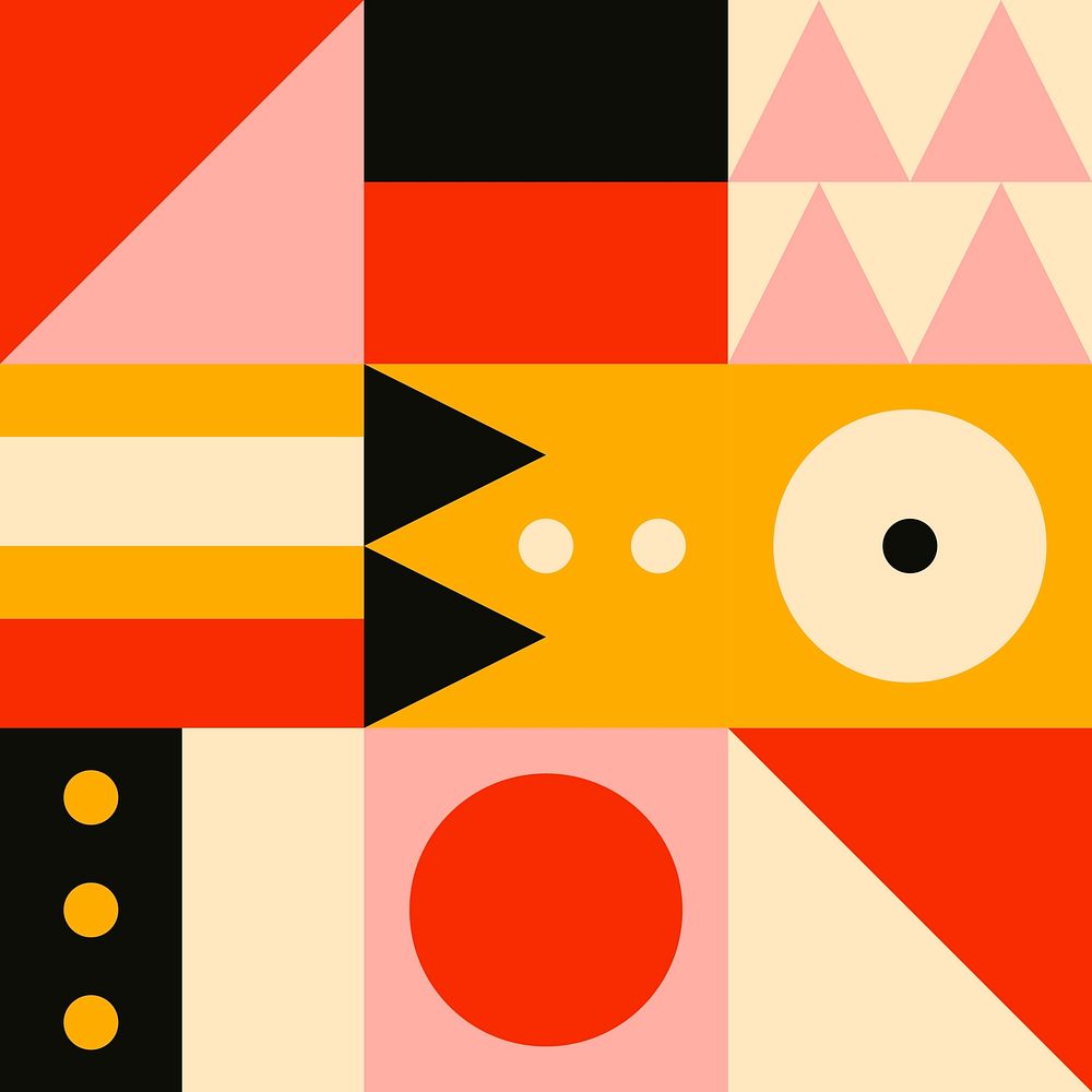 Bauhaus inspired seamless pattern illustration flat design