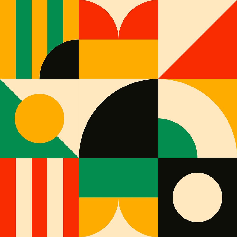 Bauhaus inspired seamless pattern psd flat design