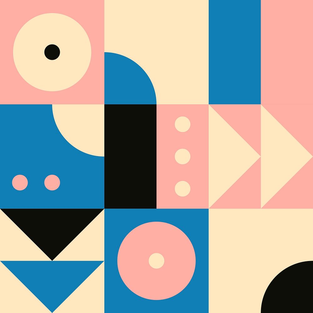 Bauhaus inspired seamless pattern psd flat design