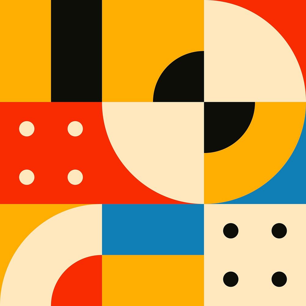 Bauhaus inspired seamless pattern vector flat design