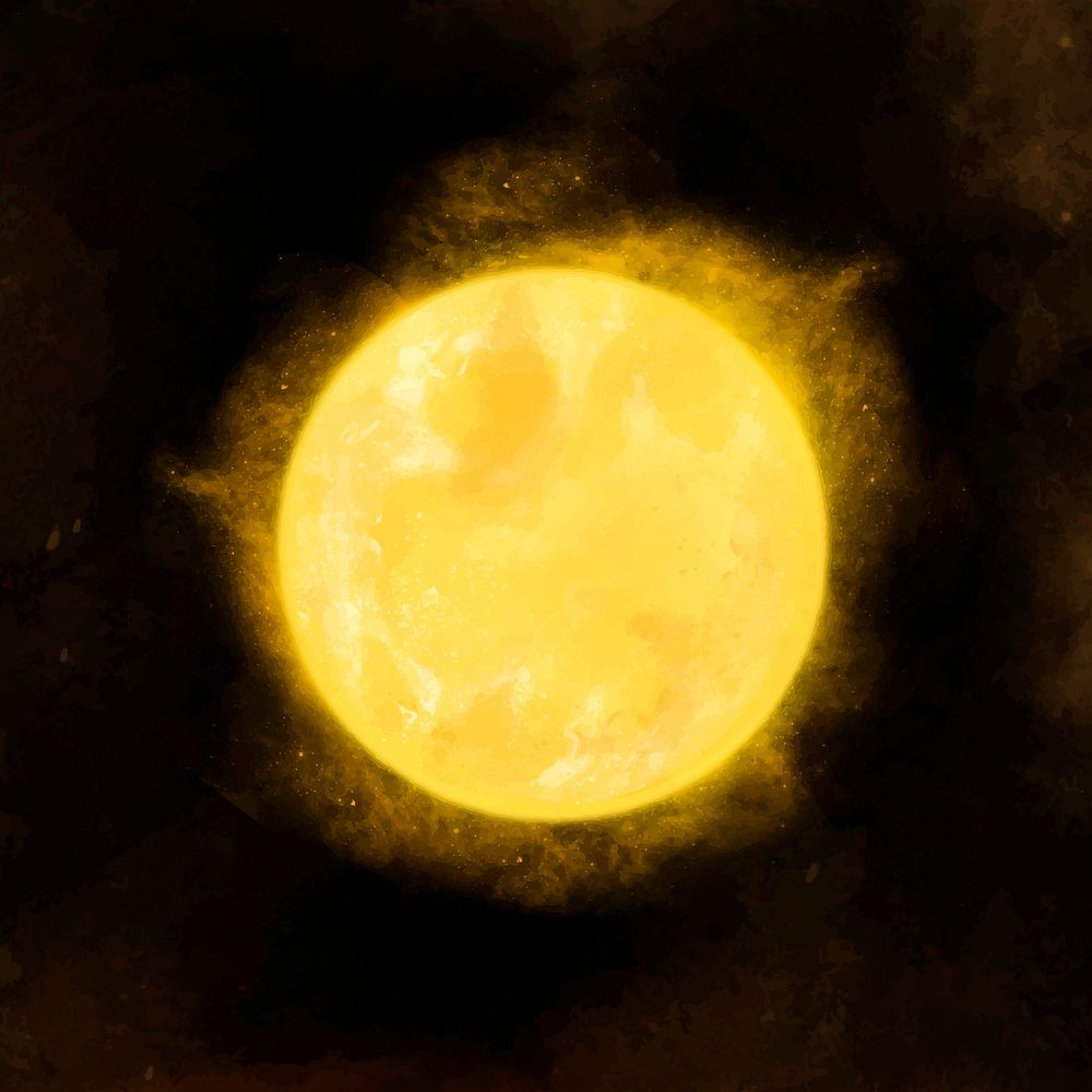 Bright yellow full moon vector graphic 