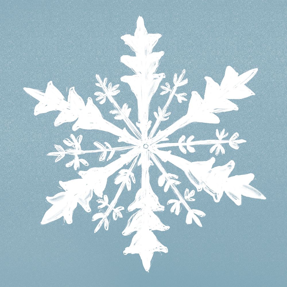 Winter snowflake illustration psd on blue background