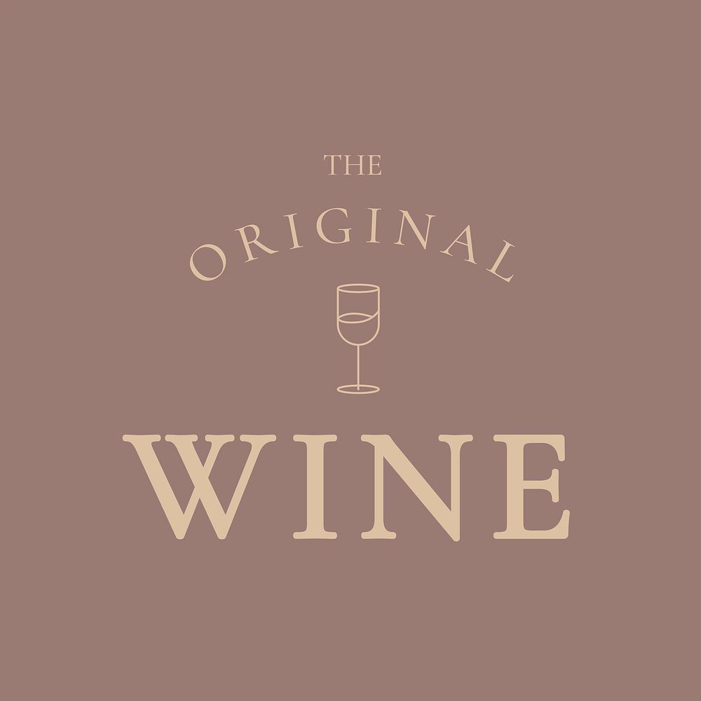 Wine bar logo template vector with minimal wine glass illustration