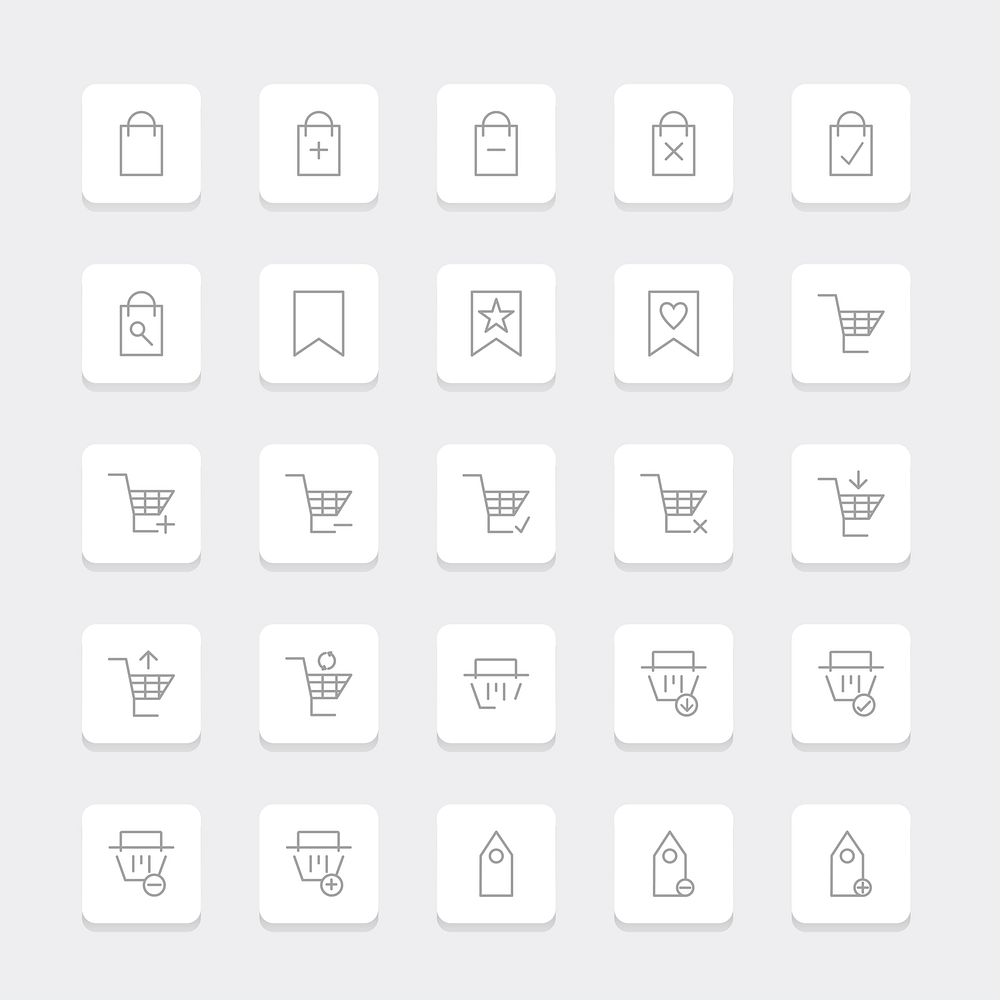 Vector set of online shopping icon