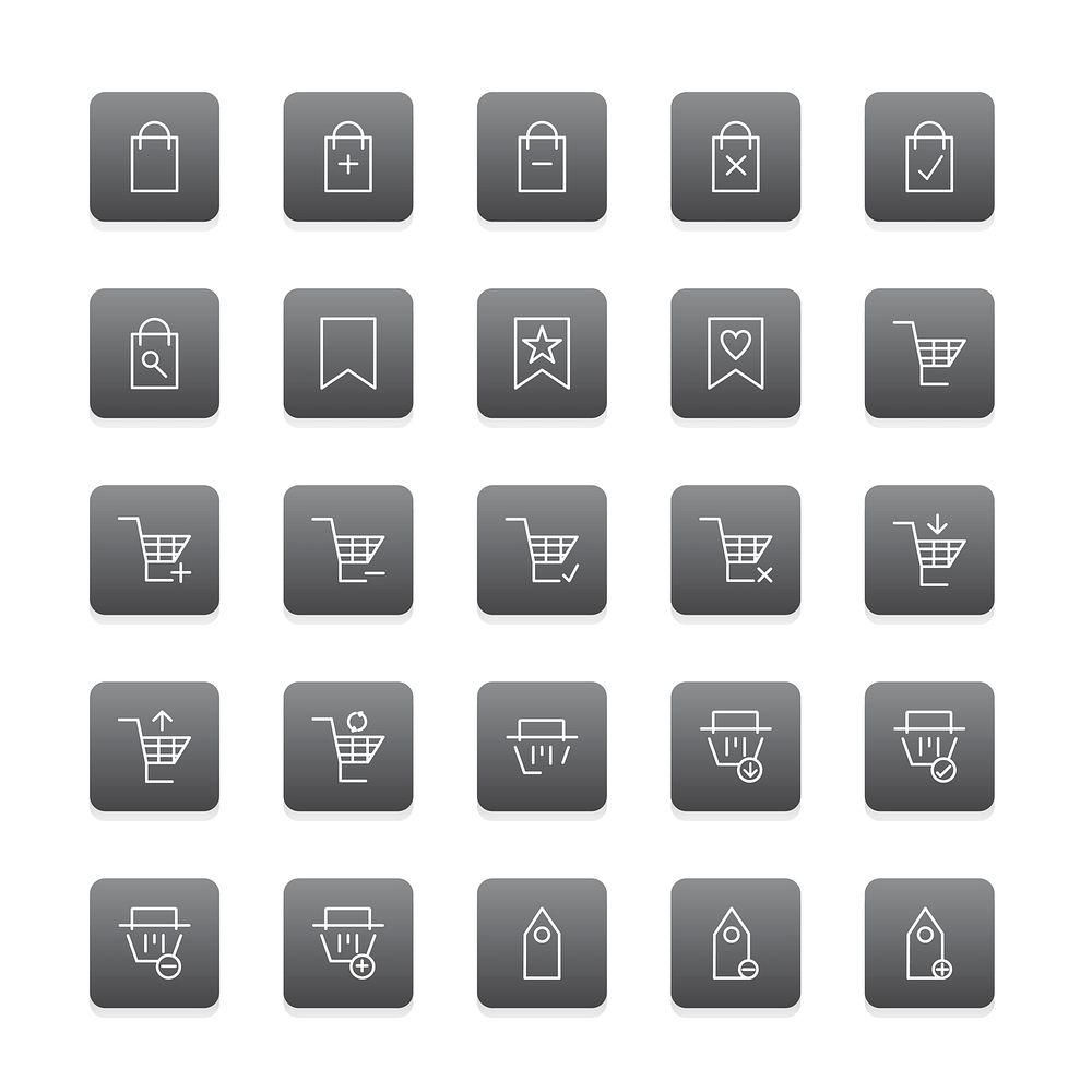 Vector set of online shopping icon