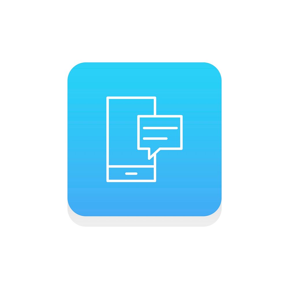 Flat illustration of mobile chat icon