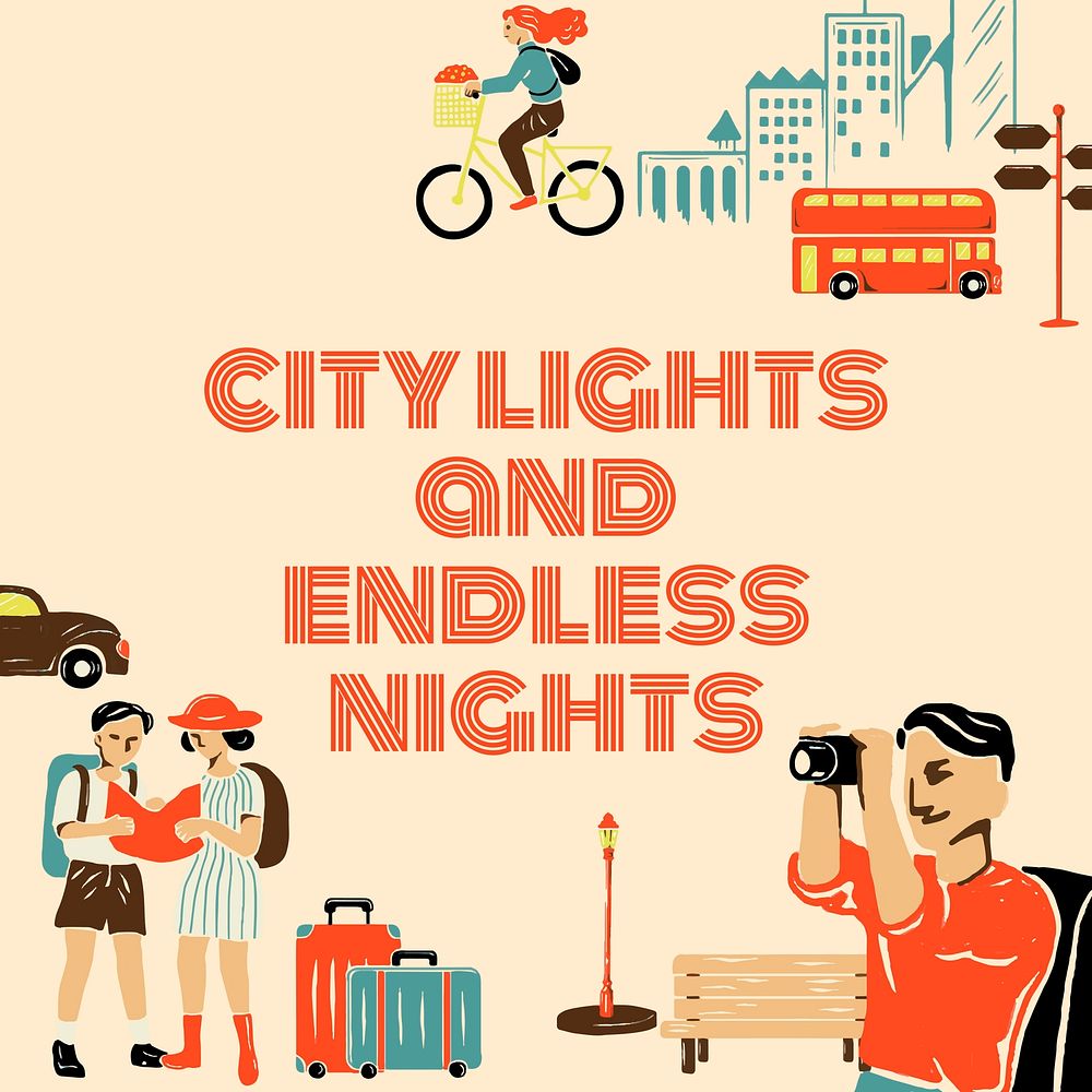 City tour travel template vector for marketing agencies