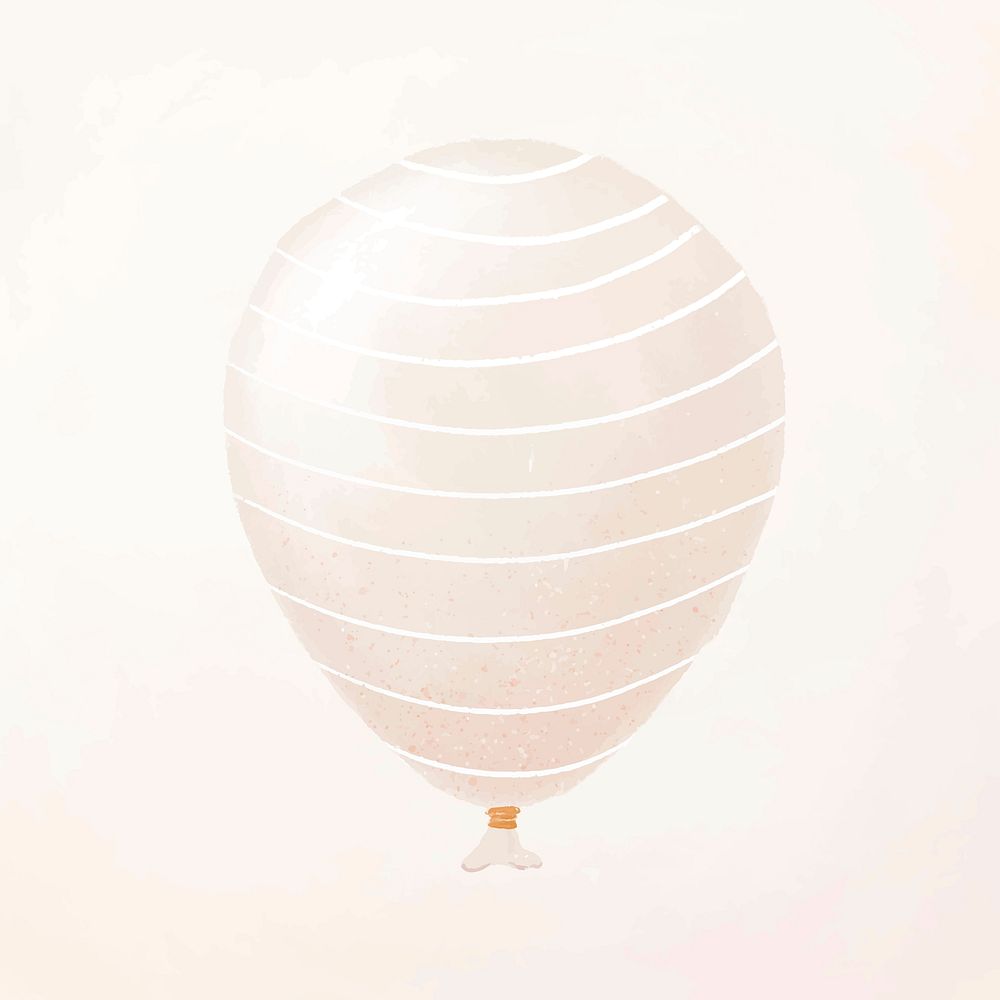 White party balloon element vector with white lines