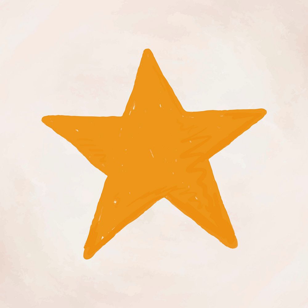 Hand drawn star element vector cute sticker