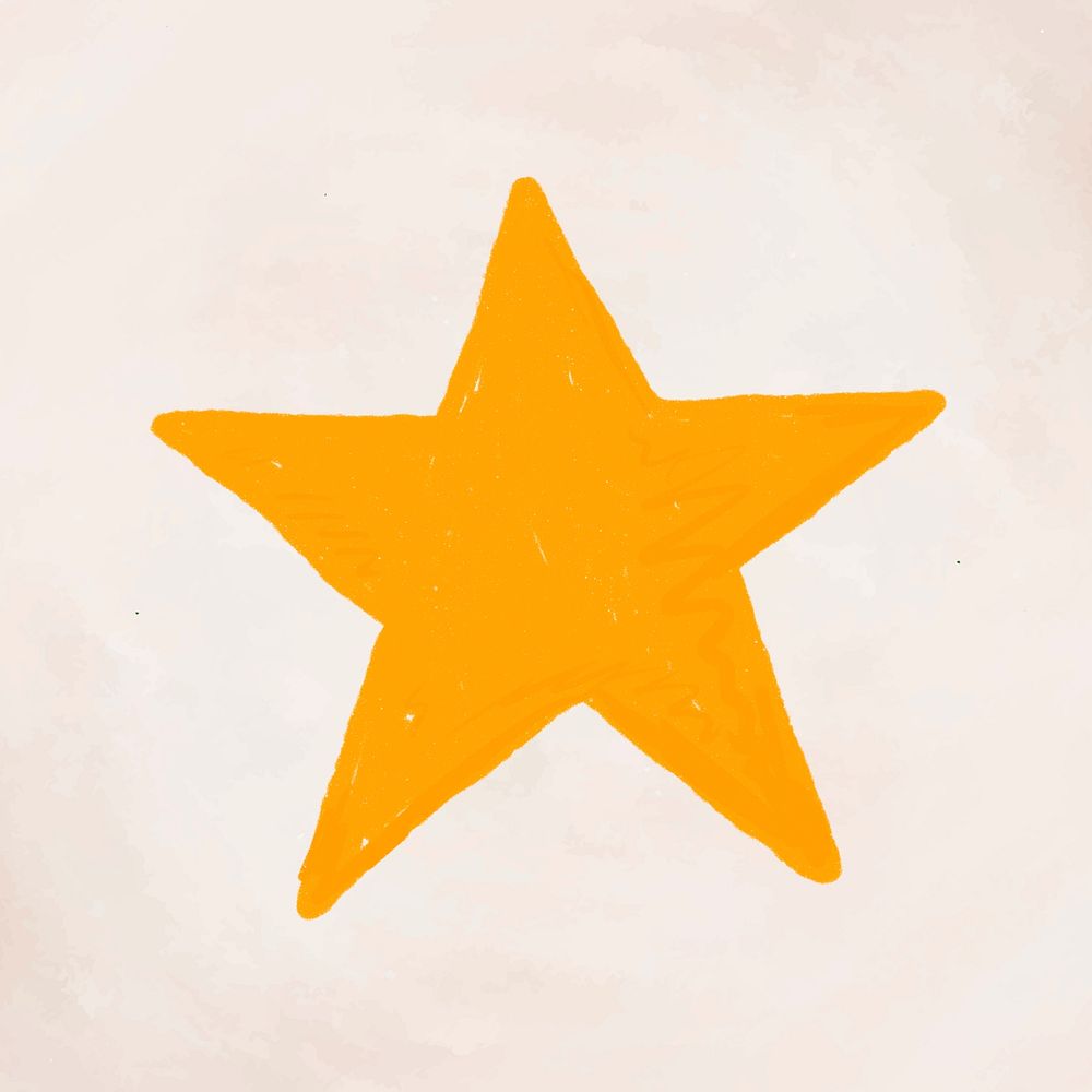 Hand drawn star element psd cute sticker