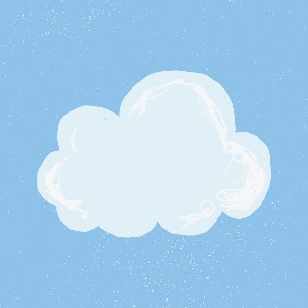 Hand drawn cloud element psd cute sticker