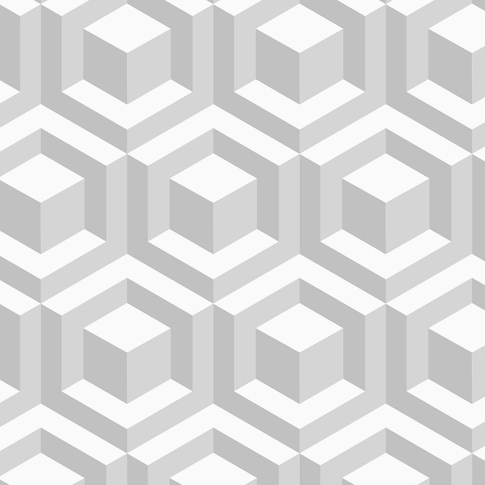 Blocks 3D geometric pattern psd grey background in abstract style