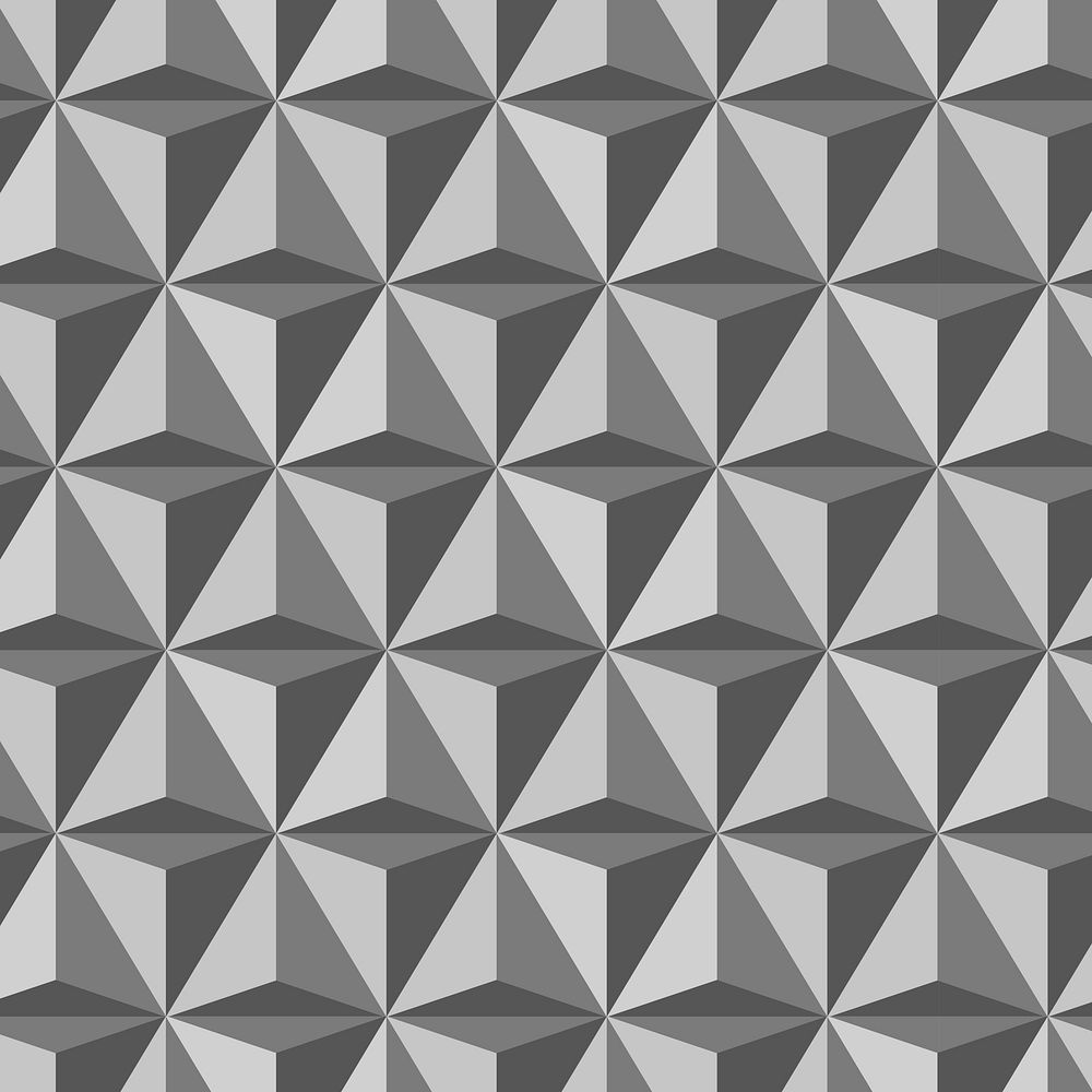 Triangle 3D geometric pattern grey background in simple style