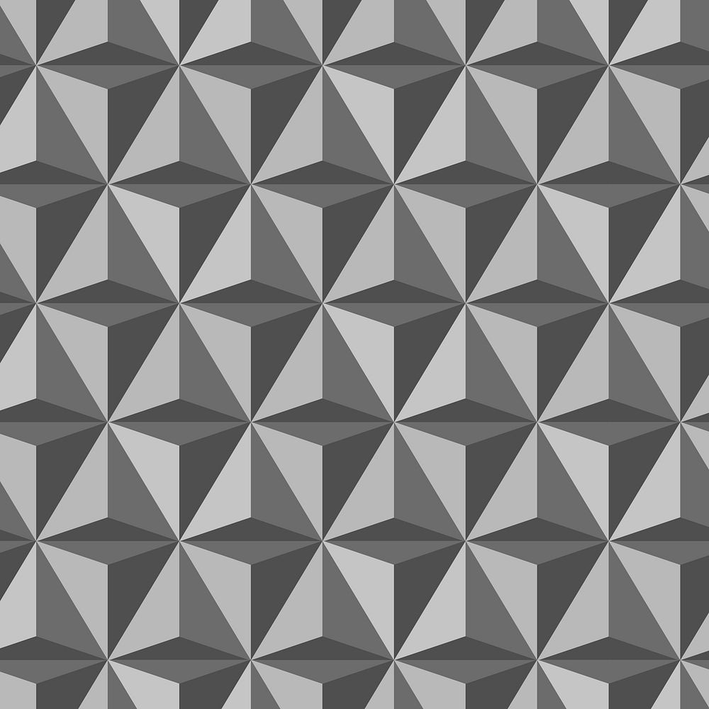 Triangle 3D geometric pattern psd grey background in abstract style