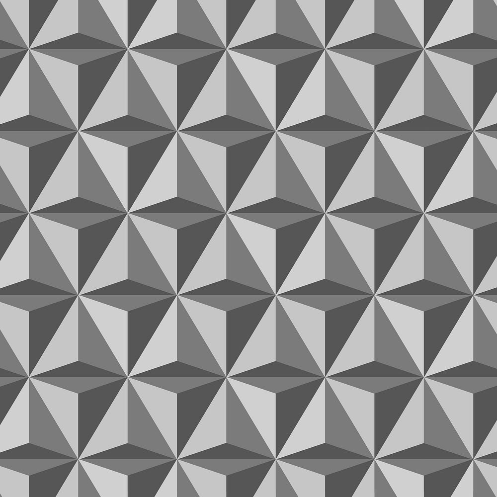 Triangle 3D geometric pattern vector grey background in modern style